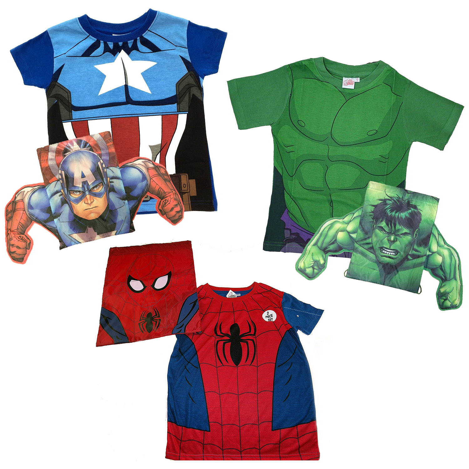 Kids Boys Superhero TShirt Top Childrens Short Sleeve Shirt & 3D
